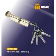 Цилиндровый механизм MSM Locks Перфорированный ключ-вертушка CW100mm PB (латунь)