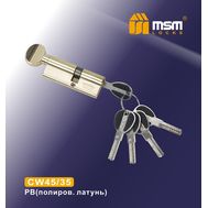 Цилиндровый механизм MSM Locks Перфорированный ключ-вертушка CW45/35mm PB (латунь)