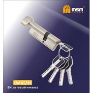 Цилиндровый механизм MSM Locks Перфорированный ключ-вертушка CW65/35mm SN (матовый никель)