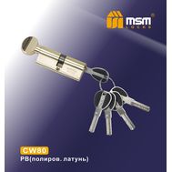 Цилиндровый механизм MSM Locks, латунь Перфорированный ключ-вертушка CW80 мм