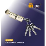 Цилиндровый механизм MSM Locks Перфорированный ключ-вертушка CW90mm PB (латунь)