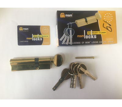 Цилиндровый механизм MSM Locks, латунь Перфорированный ключ-вертушка CW35/65 мм