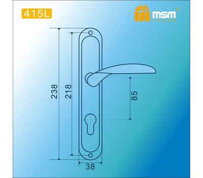 Ручкa на планке 415 MSM Locks Полированная латунь (PB)