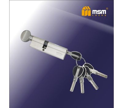 Цилиндровый механизм MSM Locks Перфорированный ключ-вертушка CW40/60mm SN (матовый никель)