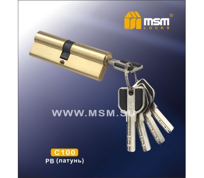 Цилиндровый механизм MSM Locks Перфорированный ключ-ключ C100mm PB (латунь)